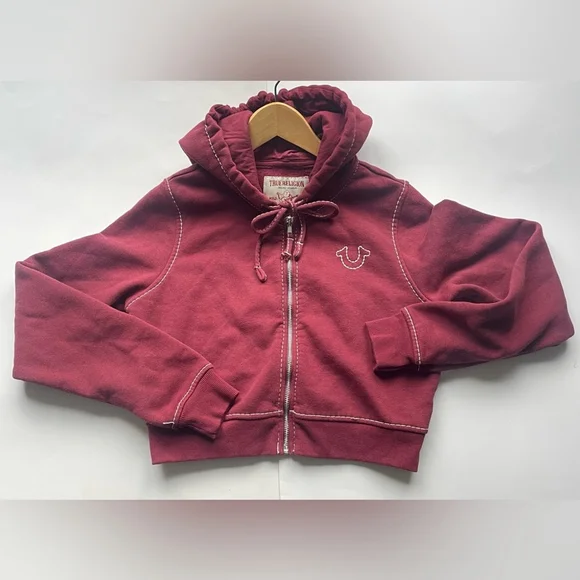 new True Religion Red Hoodie sweater cropped - Picture 6 of 9
